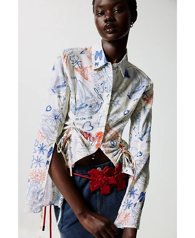 Desigual Women's Printed shirt with ties
