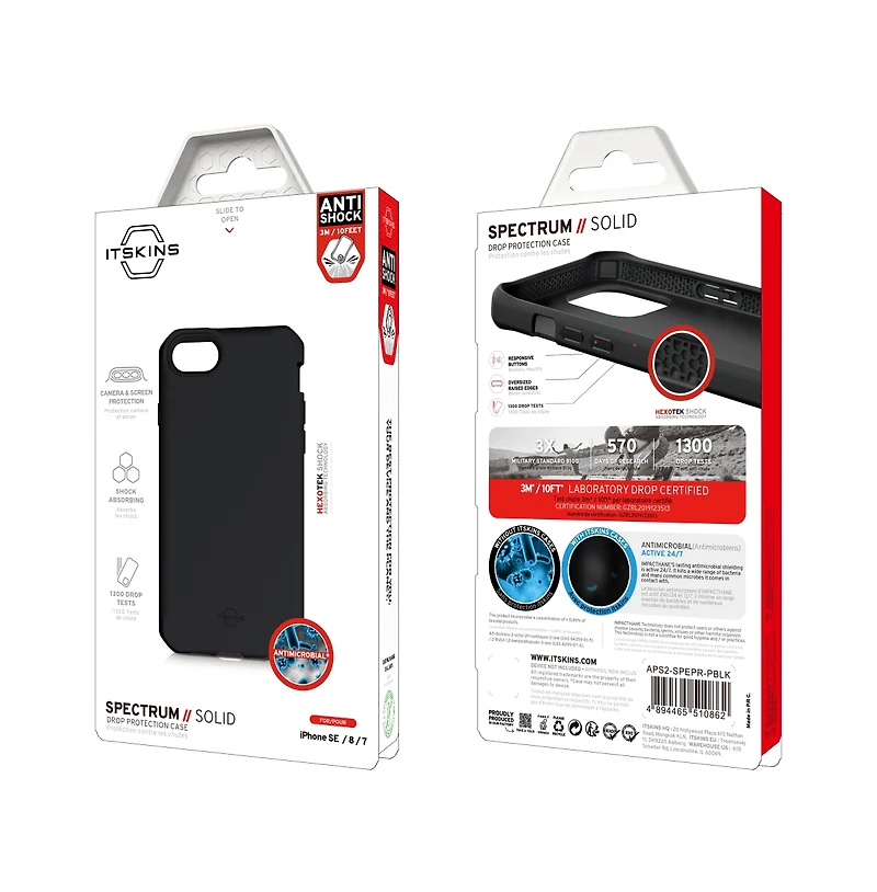 ITSkins Spectrum Solid Case for Apple iPhone Se 2022 / Se 2020 / 8 / 7 / 6s / 6