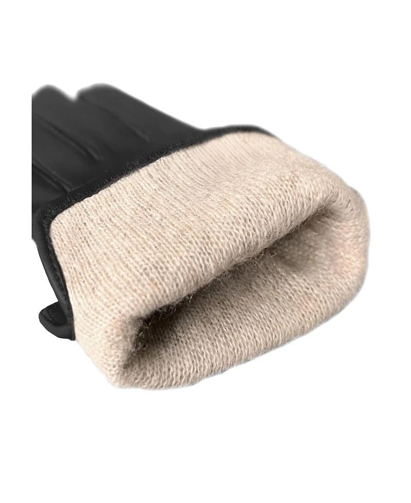 Kessler Men's Men`s Premium Lamb Leather Touchscreen Gloves "Carl" Cashmere Lining