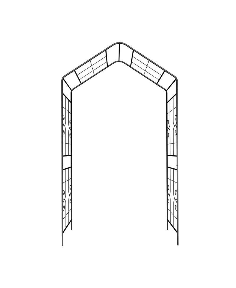 Streamdale Furniture Metal Garden Arch Climbing Plants Support Black