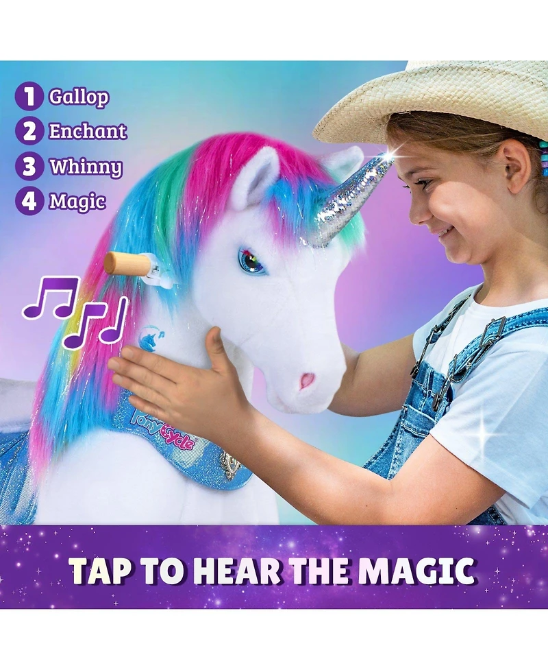 PonyCycle Model Y Rainbow Unicorn Rideable Toy for Age 4