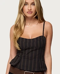 Edikted Women's Kiya Striped Peplum Top