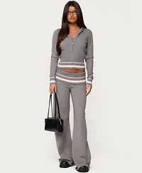 Edikted Women's Kaliya Stripey Knit Zip Up Hoodie