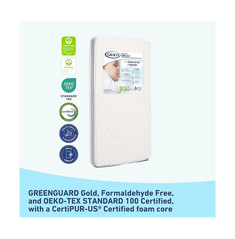 Graco Ultra 2-in-1 Premium Dual-Sided Crib & Toddler Mattress