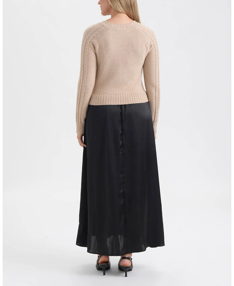 Ellen Tracy Women's Twofer Cable Sweater Dress