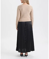 Ellen Tracy Women's Twofer Cable Sweater Dress