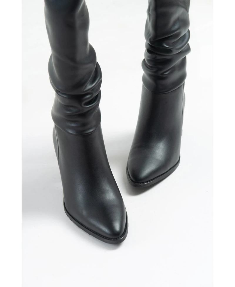 Prologue Shoes Vianella Block Heel Knee High Boot (Women)