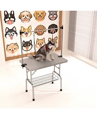 Streamdale Furniture Sturdy Foldable Pet Grooming Table with Storage