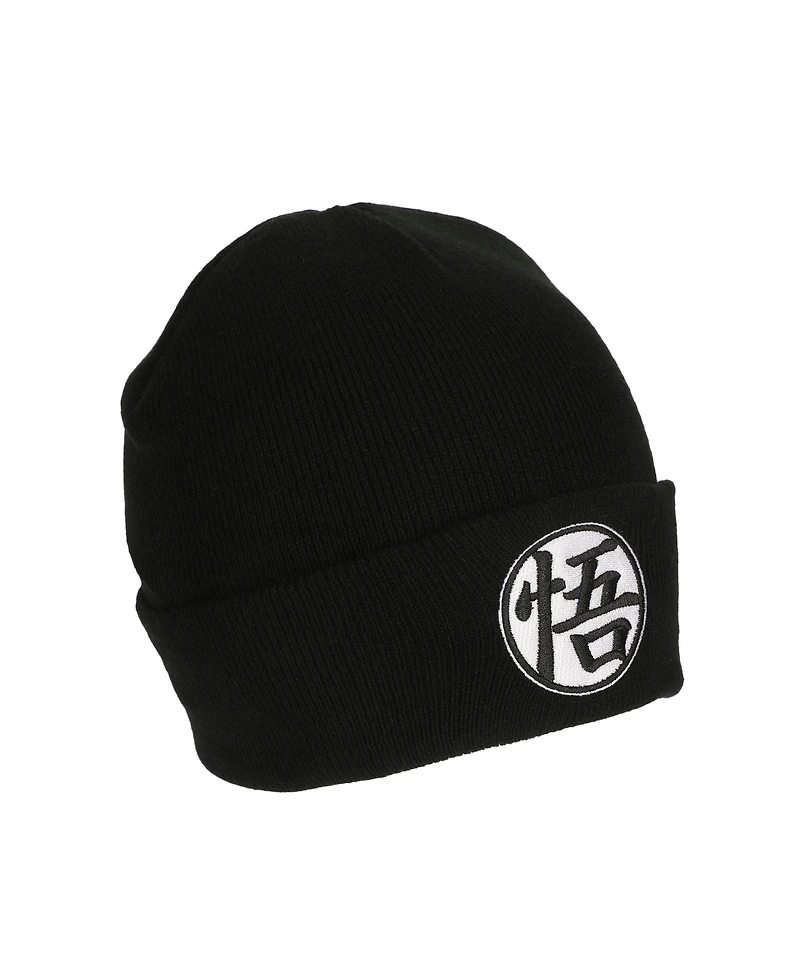 Dragon Ball Z Men's Goku Symbol Embroidery On Acrylic Knit Standard Cuff Beanie