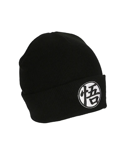 Dragon Ball Z Men's Goku Symbol Embroidery On Acrylic Knit Standard Cuff Beanie