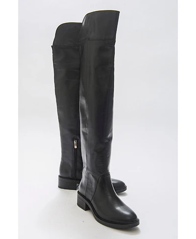 Forever & Always Shoes Petya Leather Over the Knee Boot (Women)