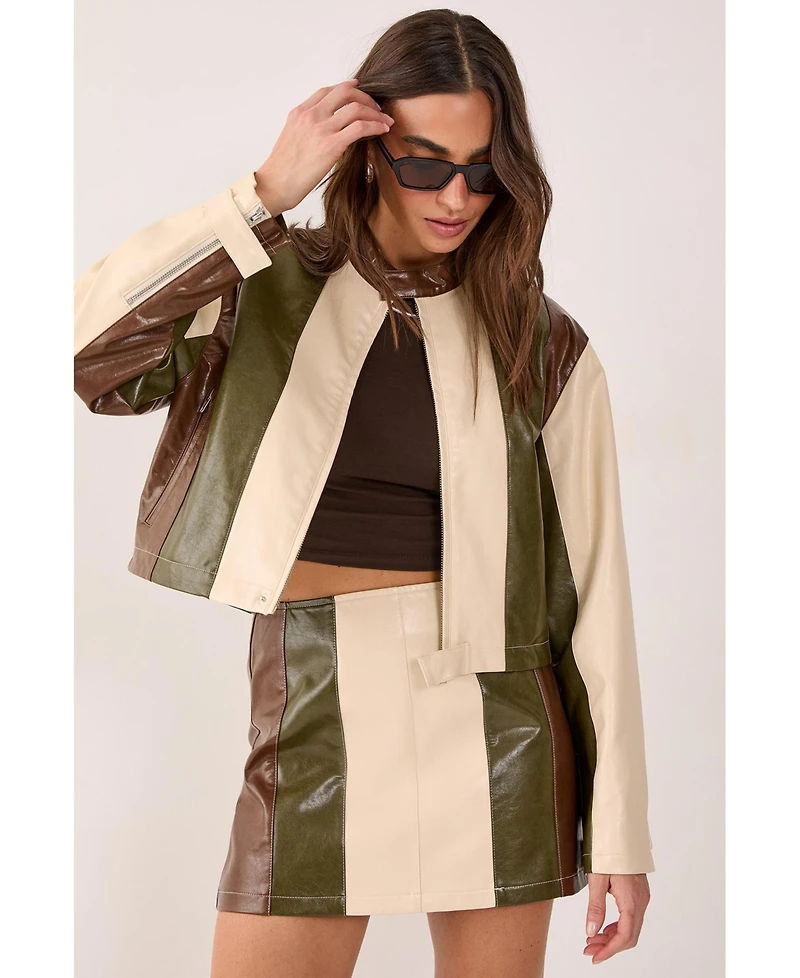 Nasty Gal Women's Panelled Faux Leather Biker Jacket
