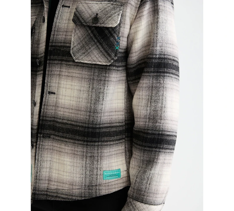 Scotch & Soda Men's Point Collar Long Sleeve Overshirt Jacket