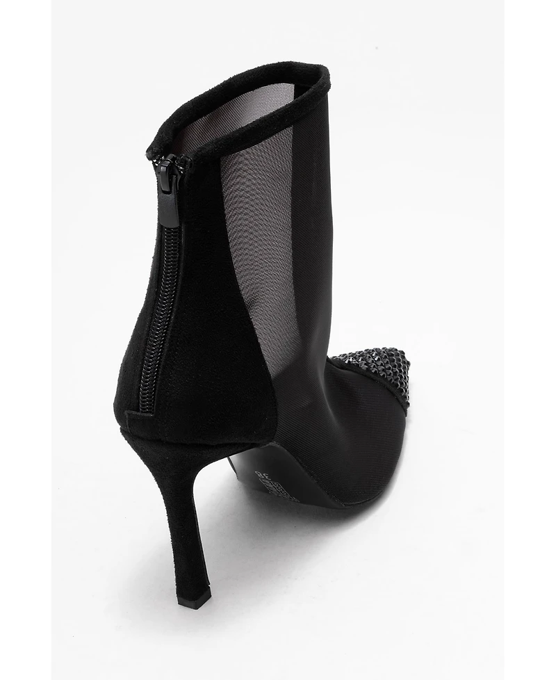 Prologue Shoes Farella Mesh Embellished Back-Zip Bootie (Women)