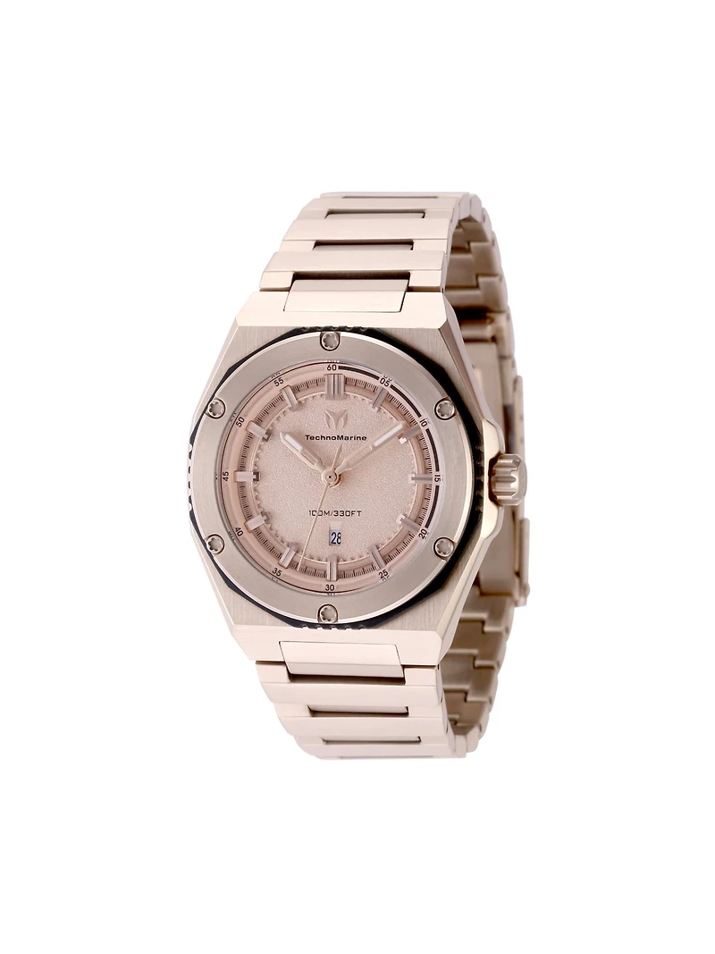 Technomarine Women's Tm- Coral Quartz Rose Gold Dial Watch