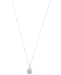 Effy Collection Diamond (1-1/20 ct. t.w.) and Aquamarine (2-3/8 ct. t.w.) Necklace in 14K White Gold