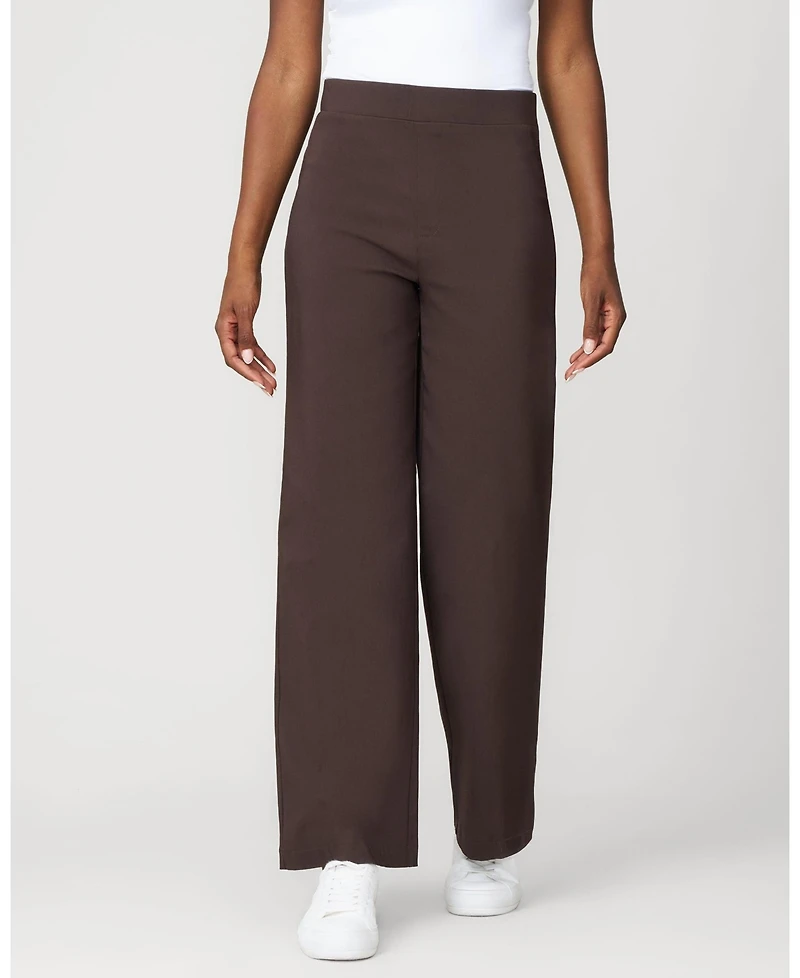 Cable & Gauge Soft Stretch Wide Leg Pull On Twill Pant