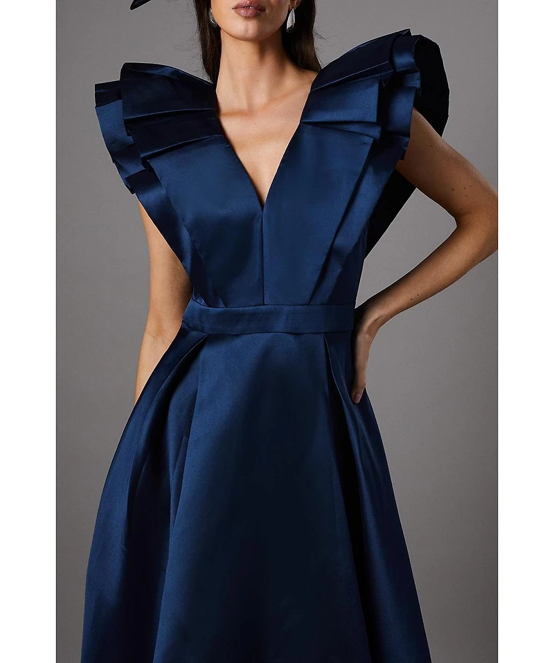 Coast Women's Frill Sleeve V-Neck Midi Dress