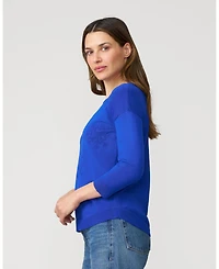 Cable & Gauge Women's Snowflake Drop Shoulder Tunic Sweater