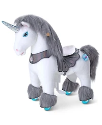 PonyCycle Model Y Grey Unicorn Rideable Toy for Age -4