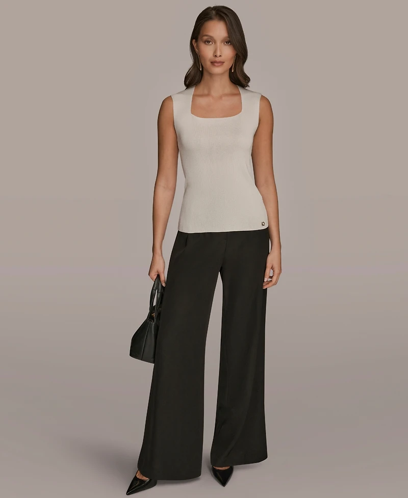 Donna Karan New York Women's Sleeveless Square Neck Sweater