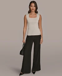 Donna Karan New York Women's Sleeveless Square Neck Sweater