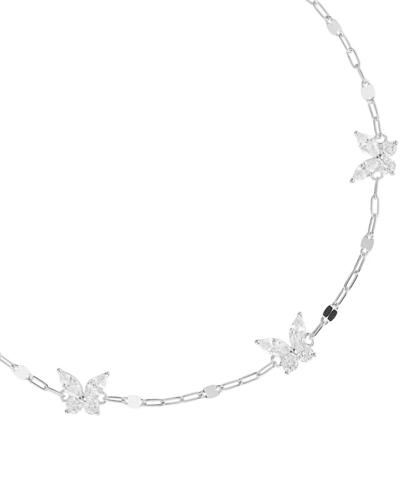 Macy's Cubic Zirconia Butterfly Anklet (1.20 ct. t.w.) in Sterling Silver (also in 14kK Gold over Sterling Silver)