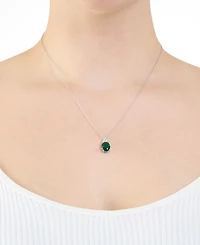 Macy's Crystal (2.16 ct. t.w.) and Cubic Zirconia (0.09 ct. t.w.) Pendant Necklace in Sterling Silver