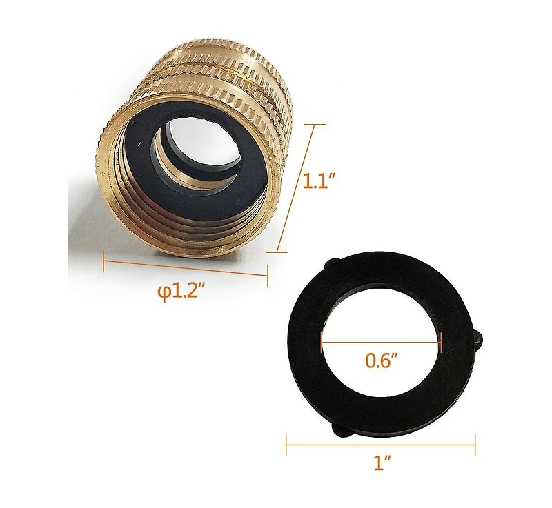 Twinkle Star Brass Garden Hose Connector Dual Swivel Male to Male Double Female 2-Pack