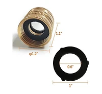 Twinkle Star Brass Garden Hose Connector Dual Swivel Male to Male Double Female 2-Pack