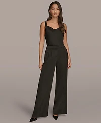 Donna Karan New York Women's Wide Leg Mid Rise Pants