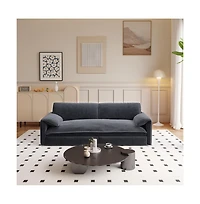 Maison Boucle 66" Queen Pull-Out Sofa Bed, Convertible 3-in-1 Velvet Sleeper Couch with Storage Pocket for Living Room or Guest Room-Maison