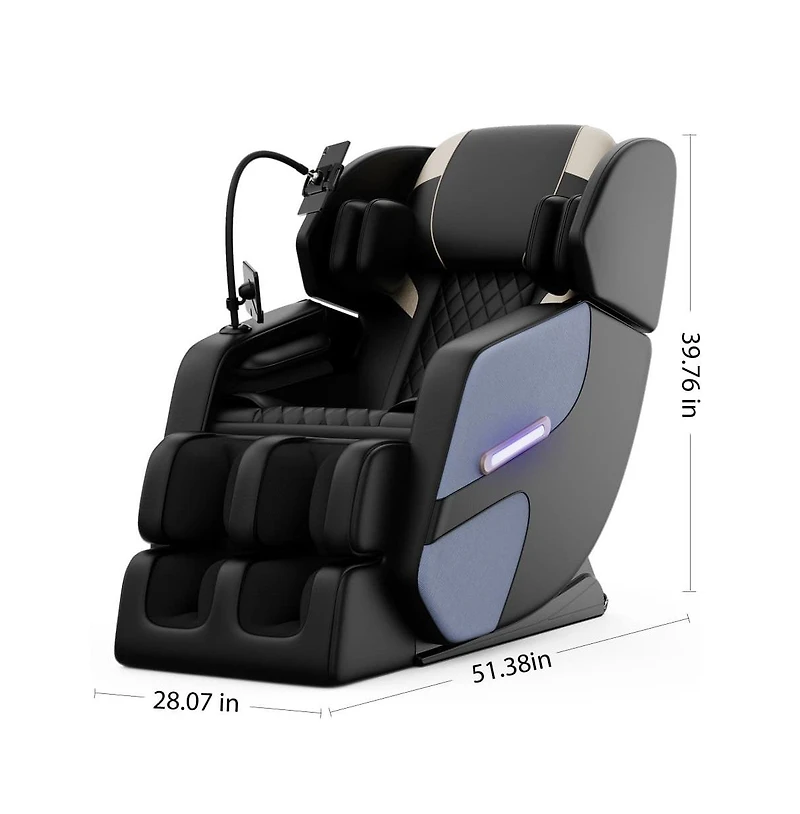 Zero Gravity Massage Recliner with Heating, Foot Rollers & Air Compression, Full Body Chair with Bluetooth-Maison Boucle