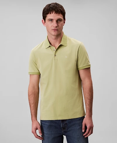 Calvin Klein Men's Regular-Fit Smooth Cotton Monogram Logo Polo Shirt