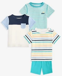First Impressions Baby Boys Toddler 2t 4t Colorblocked T Shirt Striped T Shirts Cargo Shorts Macys Exclusive
