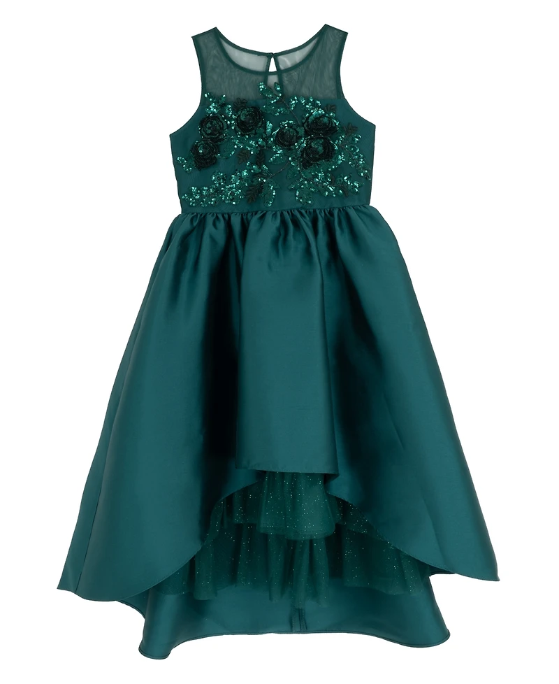 Rare Editions Girls 7-16 Sequin Applique Illusion Sleeveless Dress
