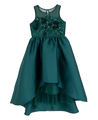 Rare Editions Girls 7-16 Sequin Applique Illusion Sleeveless Dress