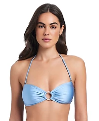 Red Carter Pearls Of Wisdom O-Ring Bandeau Top
