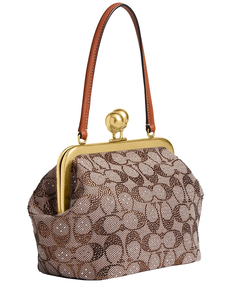Coach Crystal Signature Jacquard Small Frame Bag