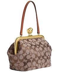 Coach Crystal Signature Jacquard Small Frame Bag