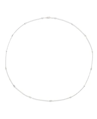 Lauren Ralph Lauren Imitation Pearl, Cubic Zirconia Sterling Silver Station Strand Necklace