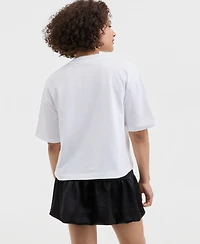 Guess Women's Short-Sleeve Chrome Bow Crewneck T-Shirt