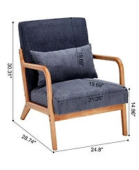 Jujabu Beige Modern Accent Chair with Pillow