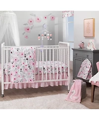 Bedtime Originals Blossom Pink/Gray Pom Pom Musical Baby Crib Mobile Soother Toy