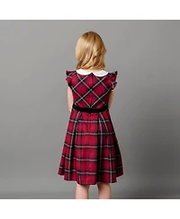 Hope & Henry Baby Girls Organic Flutter Sleeve Peter Pan Collar Party Dress