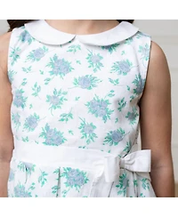 Hope & Henry Baby Girls Heirloom Linen Sleeveless Peter Pan Collar Tea Dress with Waist Sash