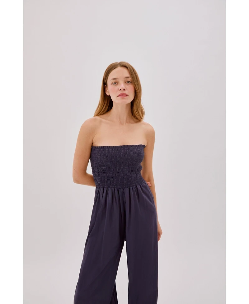 Labeca London Women's Mare Cotton Shirred Jumpsuit