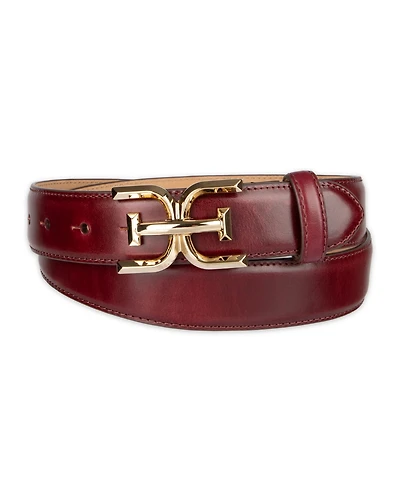 Sam Edelman Double-e Plaque High Shine Patent Leather Belt