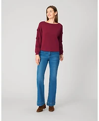 Cable & Gauge Women's Bow Sleeve Detail Scuba Sweatshirt