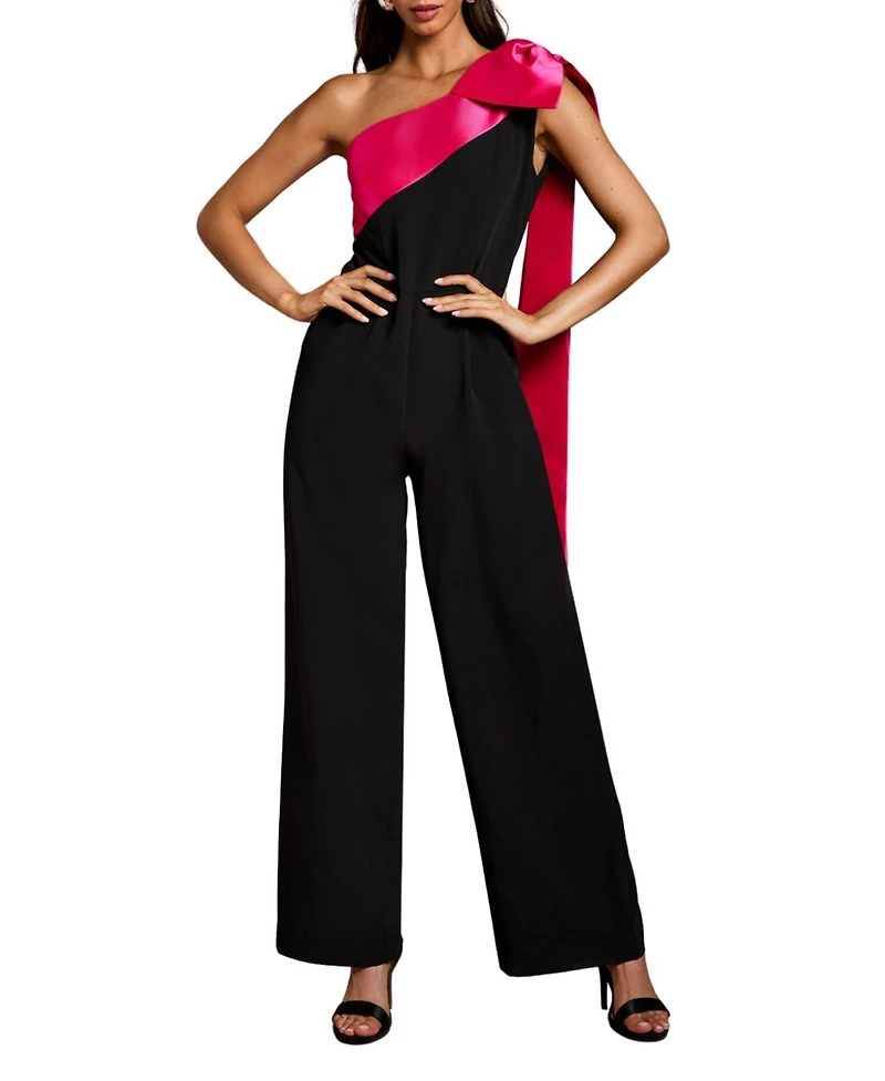 Coast Women's Bow One Shoulder Wide Leg Jumpsuit